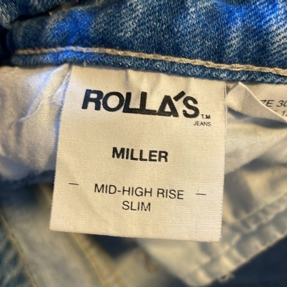 Rolla’s Miller Mid-High Rise Slim Jeans Women’s Size 30 Distressed Light Wash - Picture 8 of 10